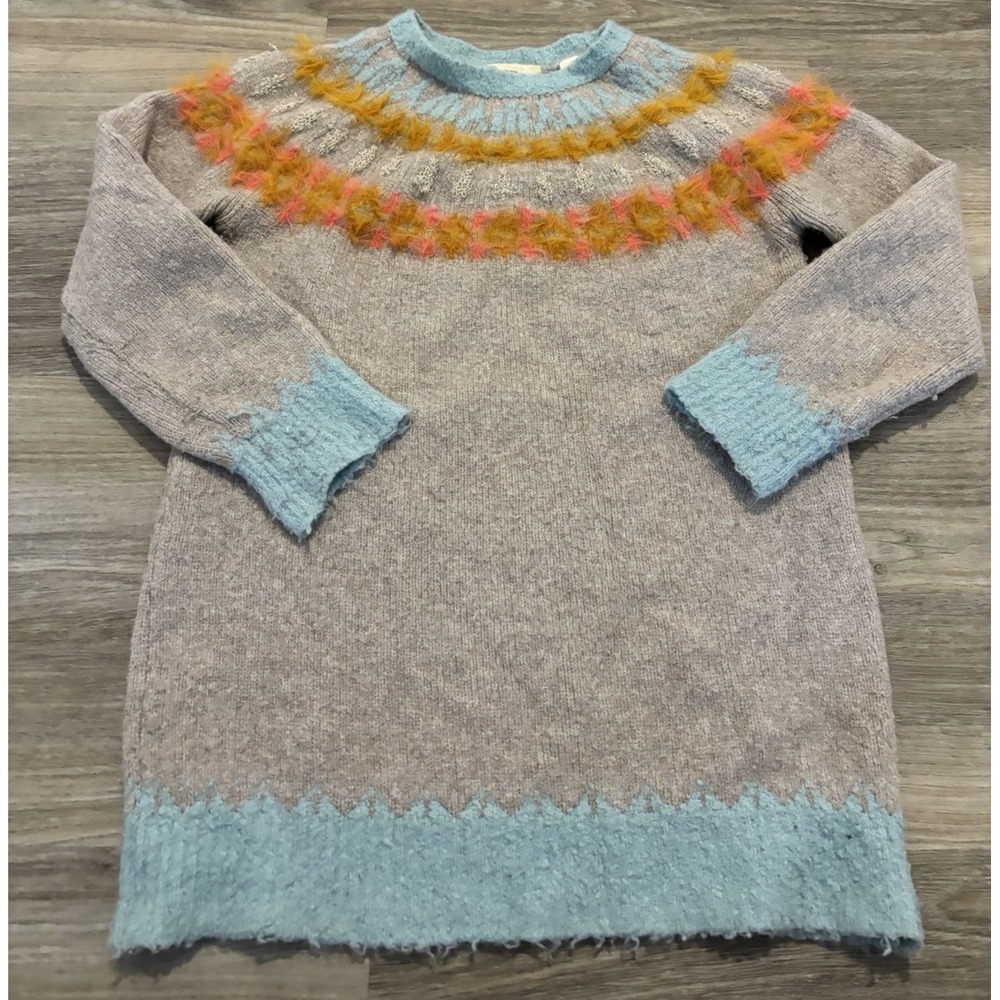 Sleeping On Snow Sweater Womens XS Blue Fair Isle Mohair Alpaca Anthropologie